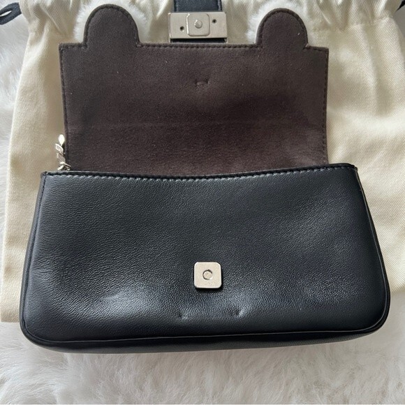 FENDI Micro Baguette Monster Pouch Clutch Bag Napa Leather Black - Picture 6 of 14